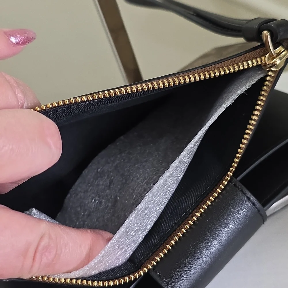 COACH C2874 Phone Wallet In Signature Canvas Gold/Walnut/Black NWOT - Picture 14 of 15